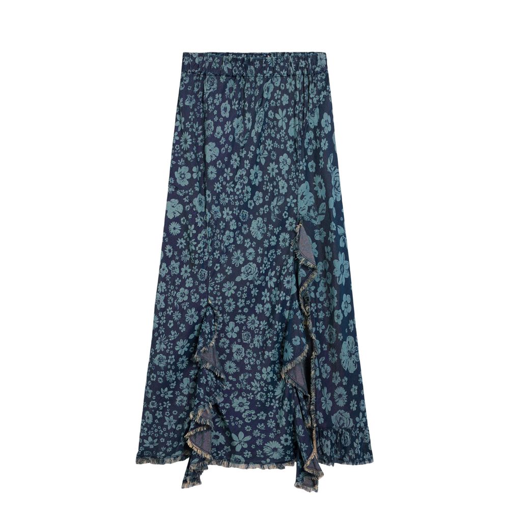 Blue Lyocell Long Skirt