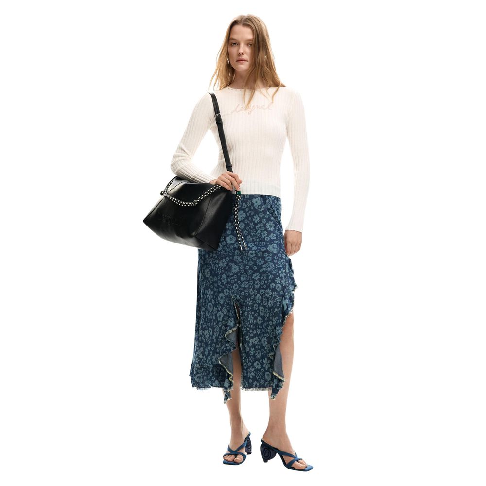 Blue Lyocell Long Skirt