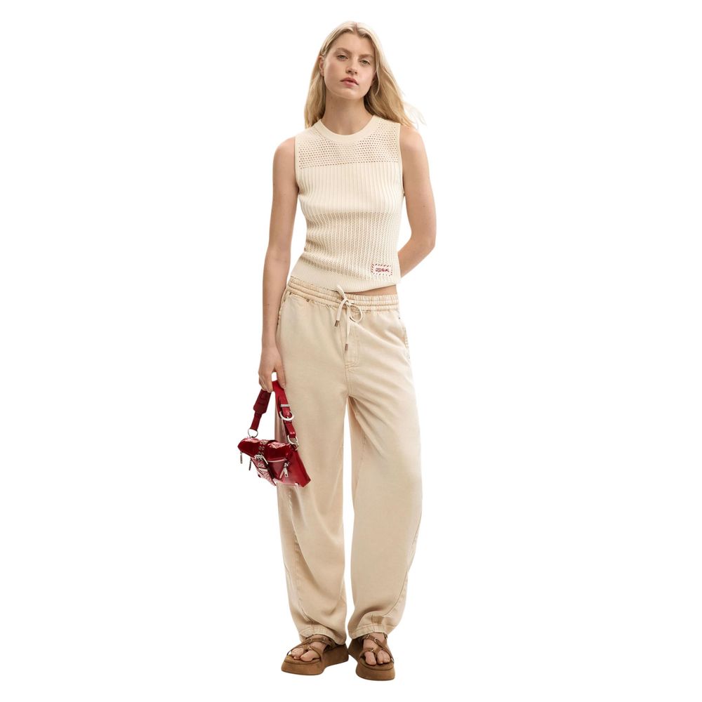 Beige Cotton Tank Tops