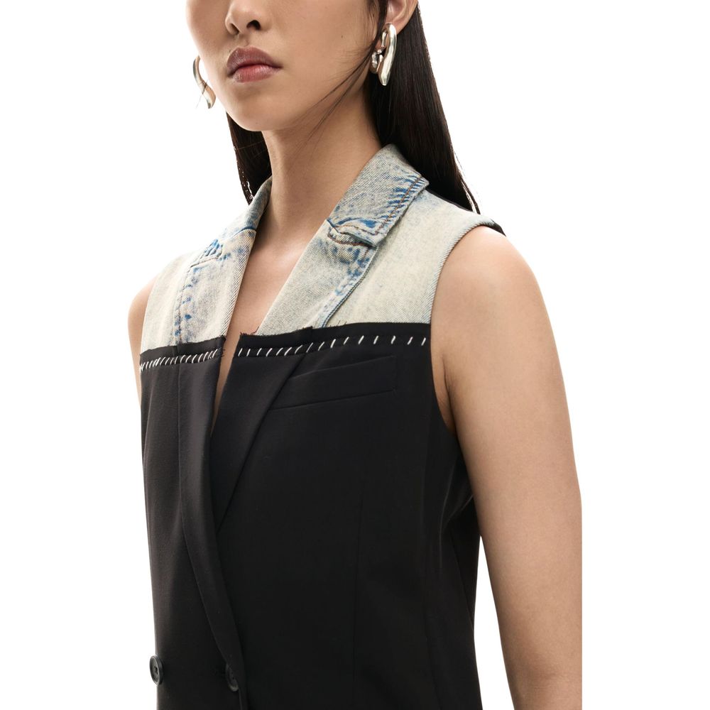 Black Polyester Midi Dress