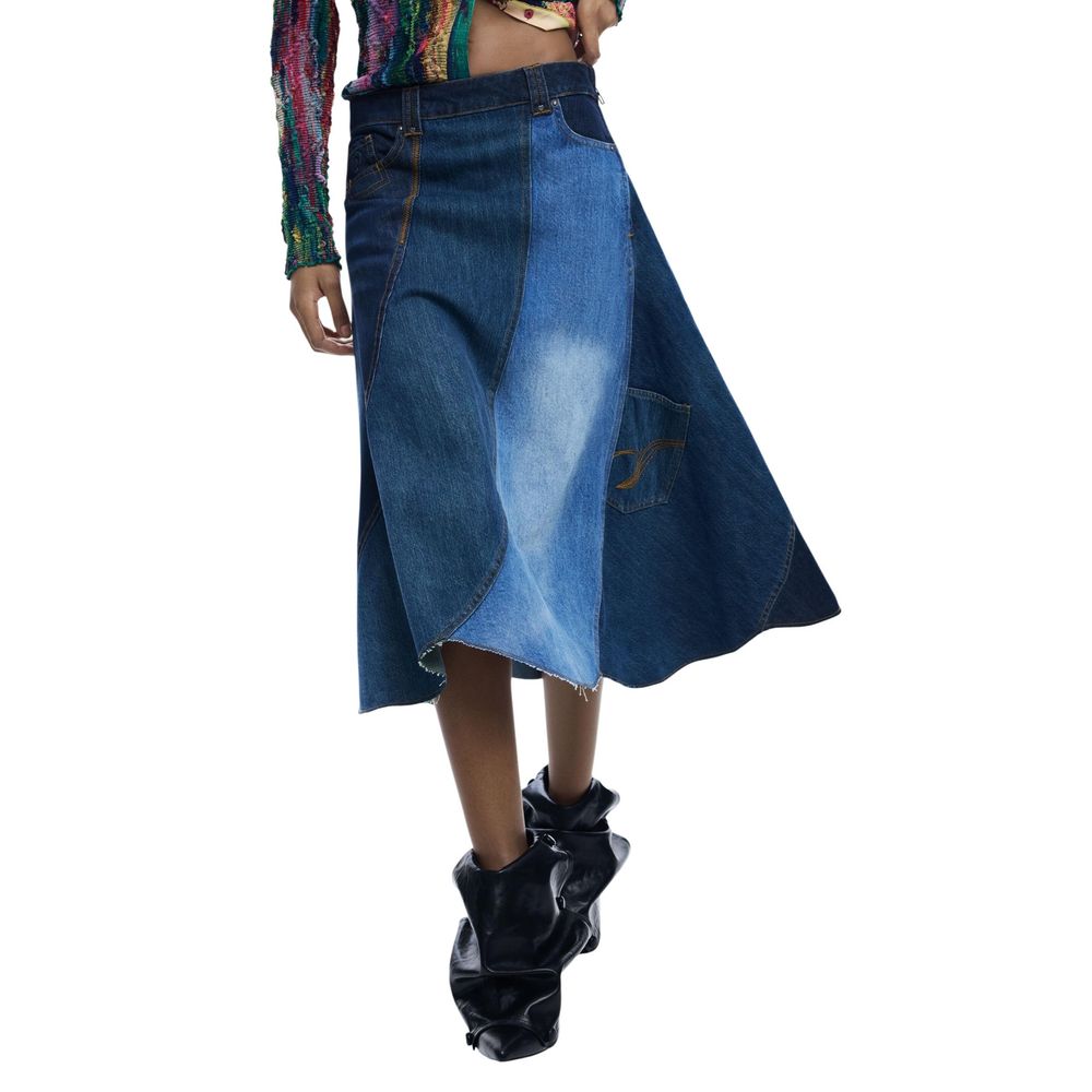 Blue Cotton Long Skirt