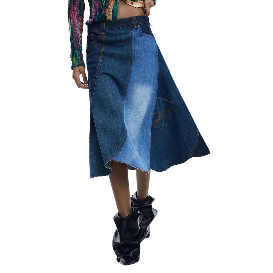 Blue Cotton Long Skirt