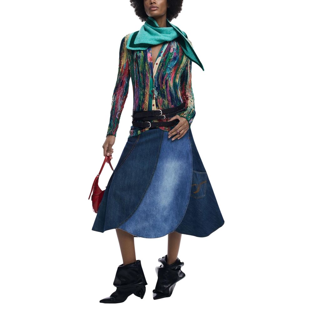 Blue Cotton Long Skirt