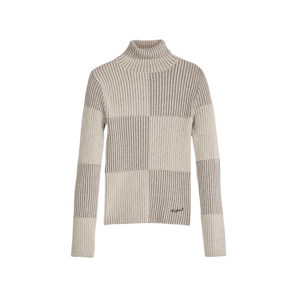 Beige Viscose Turtleneck