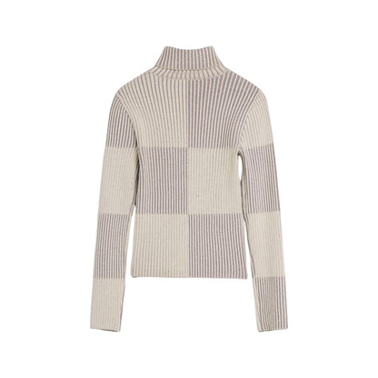 Beige Viscose Turtleneck