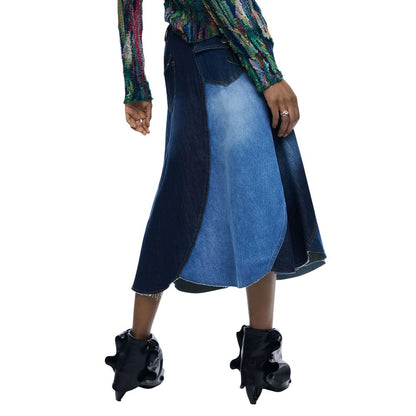 Blue Cotton Long Skirt