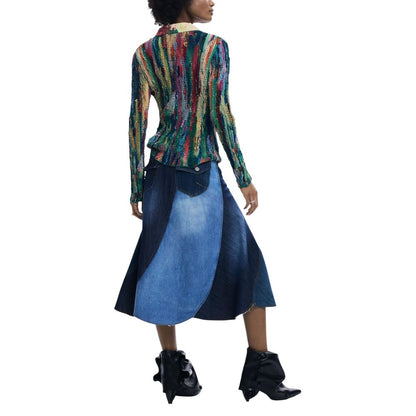 Blue Cotton Long Skirt