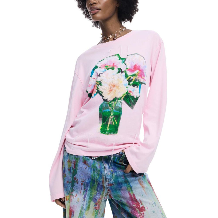 Multicolor Cotton Long Sleeve T-Shirt