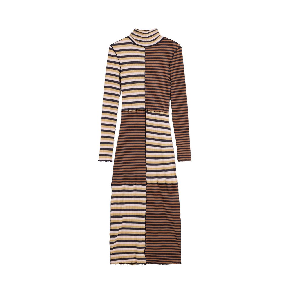 Brown Cotton Long Dress