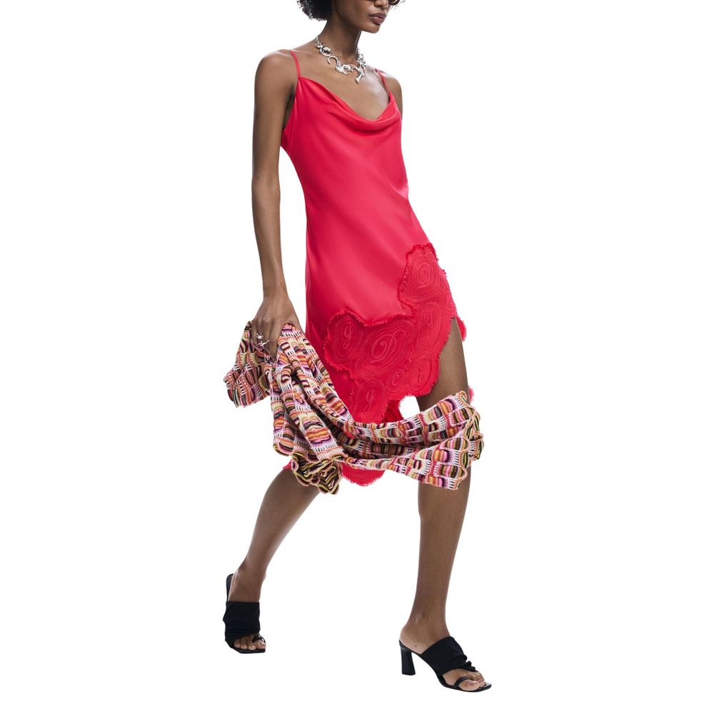 Pink Viscose Long Dress