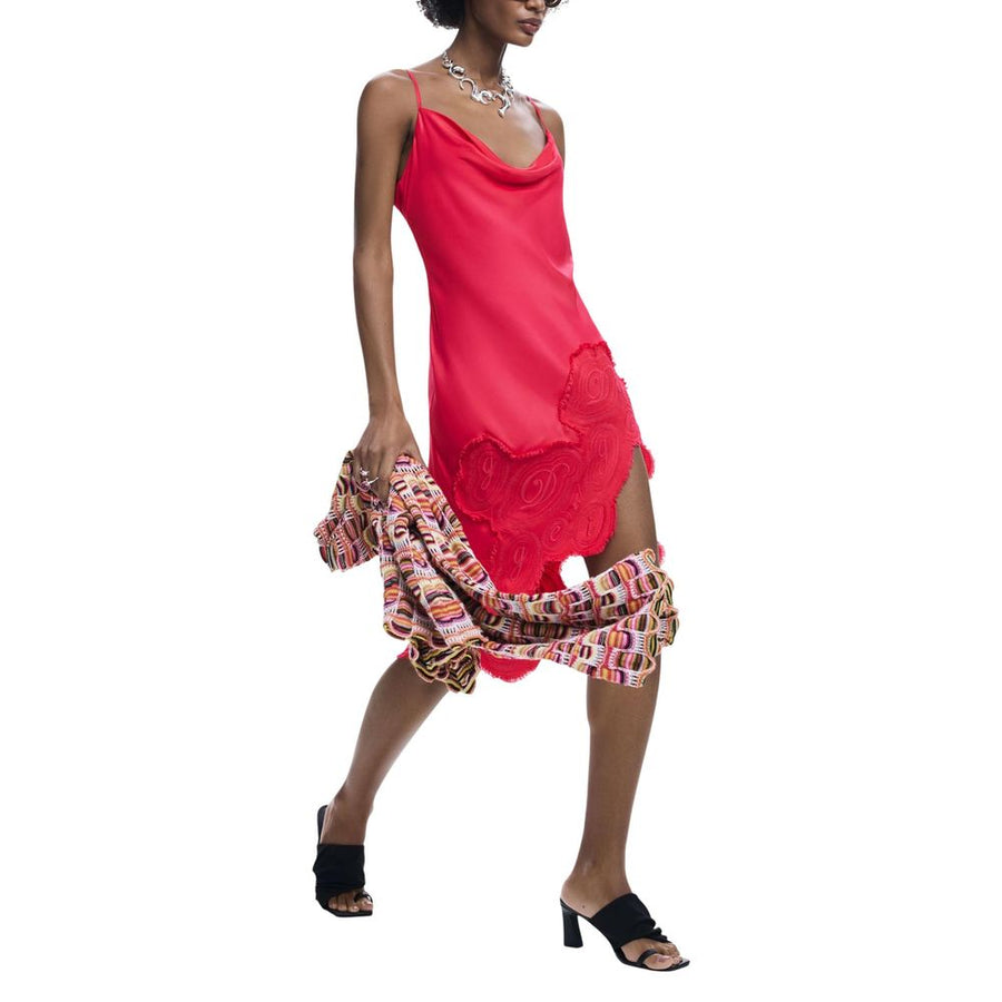 Pink Viscose Long Dress