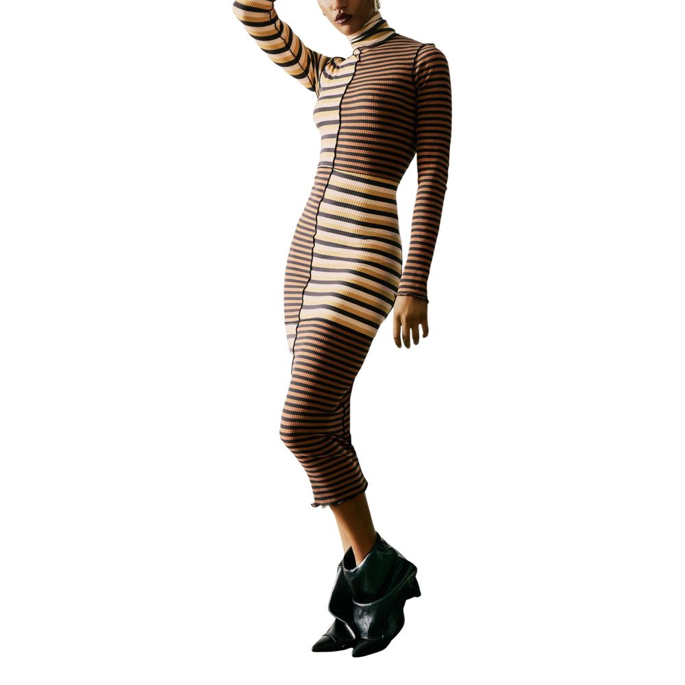 Brown Cotton Long Dress