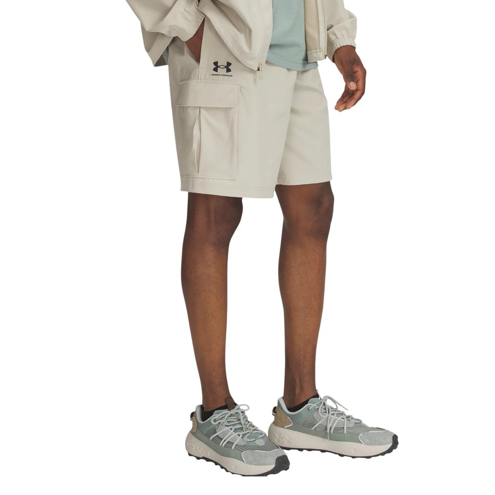 Beige Polyester Bermuda Shorts