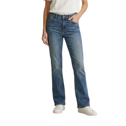 Blue Cotton Bootcut Jeans