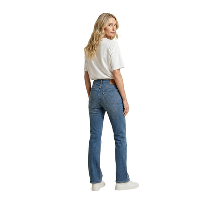 Blue Cotton Bootcut Jeans
