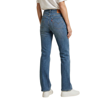 Blue Cotton Bootcut Jeans