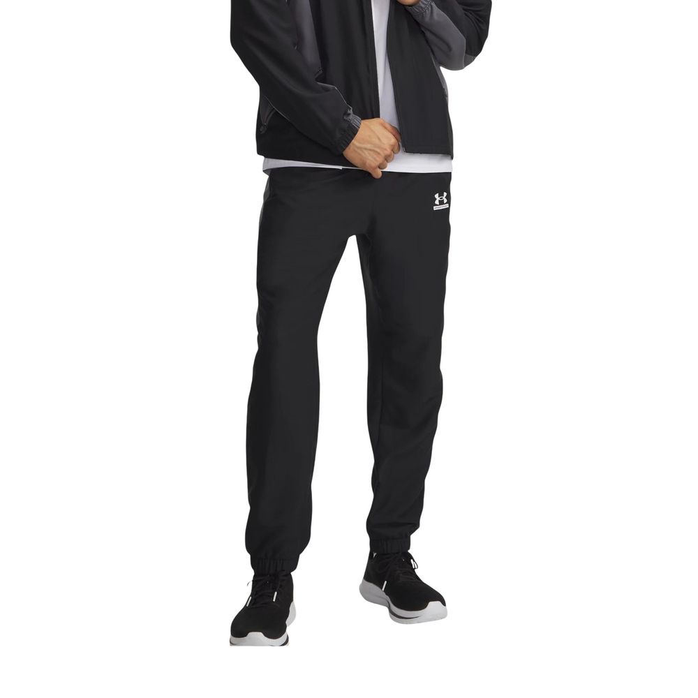 Black And White Polyester Joggers (Workout Pants)