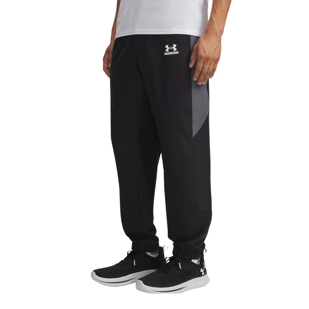 Black And White Polyester Joggers (Workout Pants)