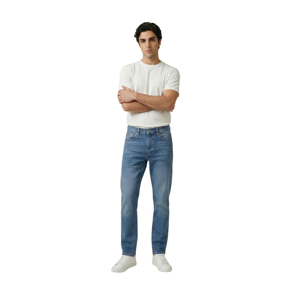 Blue Cotton Skinny Jeans