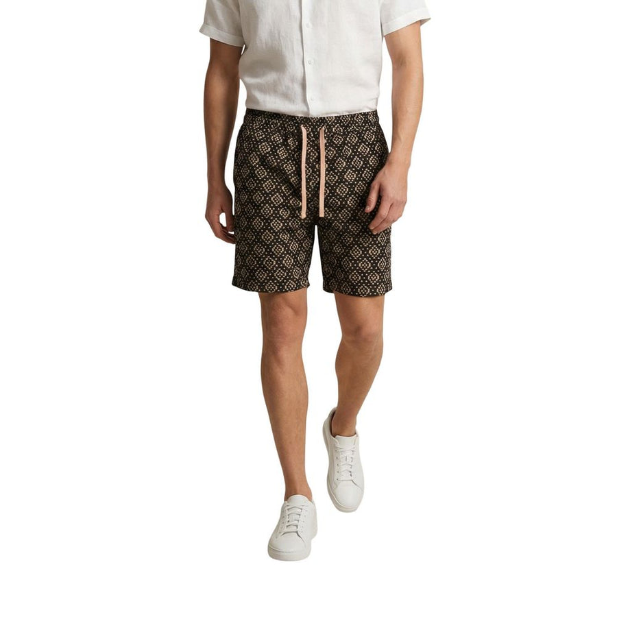 Black Cotton Bermuda Shorts
