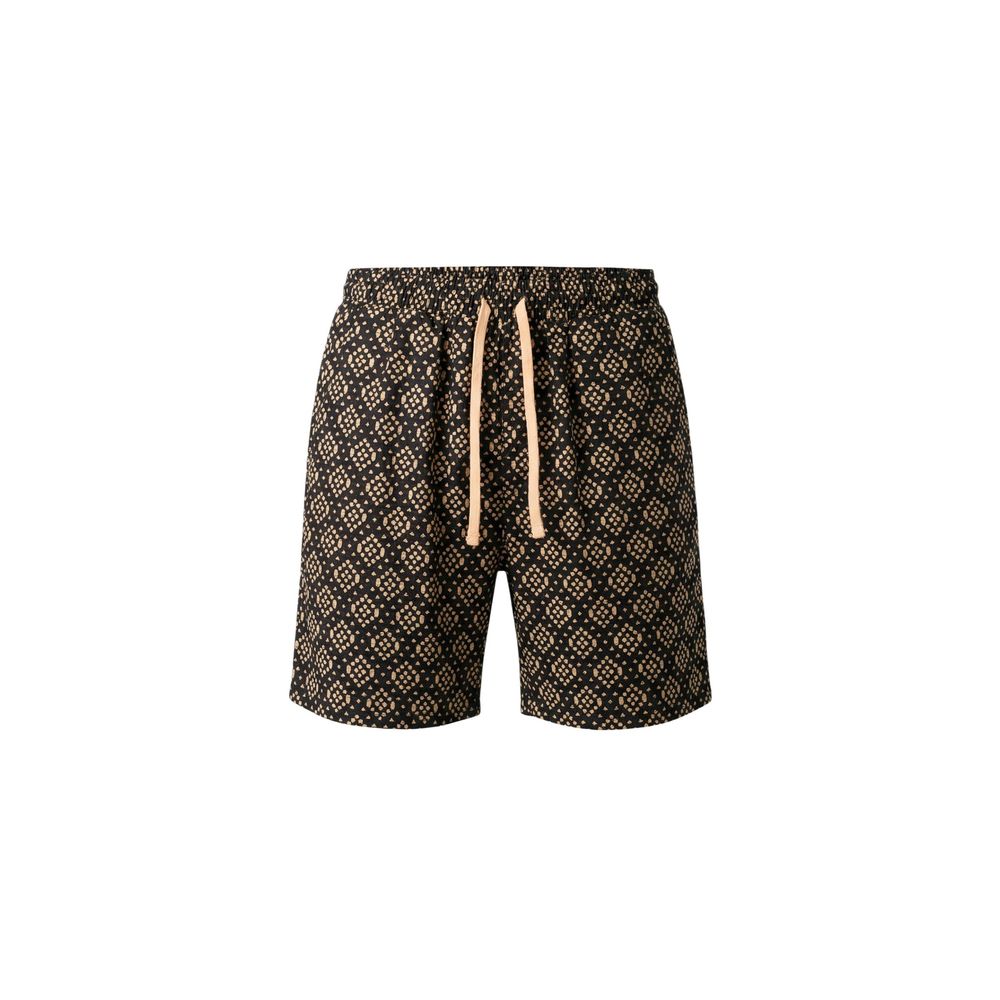 Black Cotton Bermuda Shorts