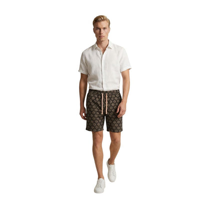 Black Cotton Bermuda Shorts