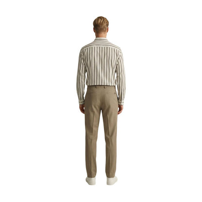Beige Polyester Skinny Pants