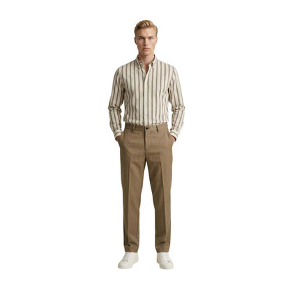 Beige Polyester Skinny Pants