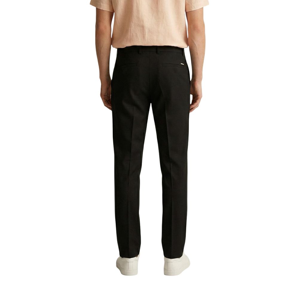 Black Polyester Skinny Pants