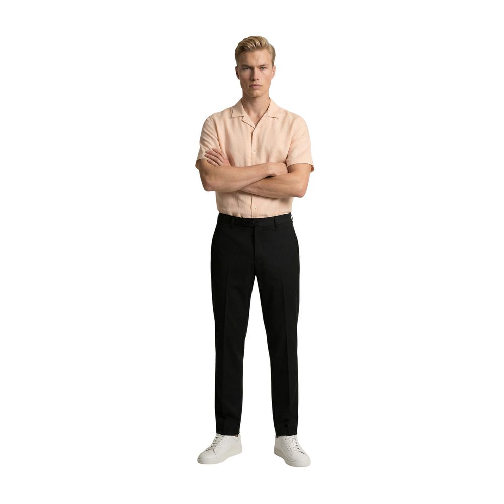 Black Polyester Skinny Pants