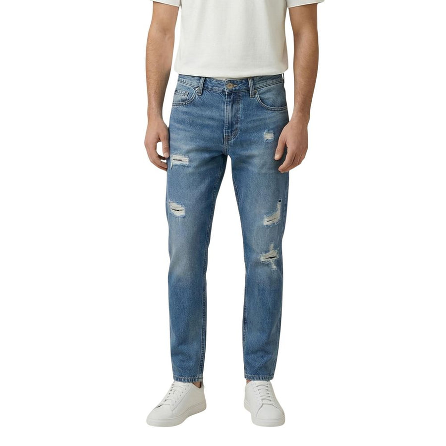 Blue Cotton Skinny Jeans