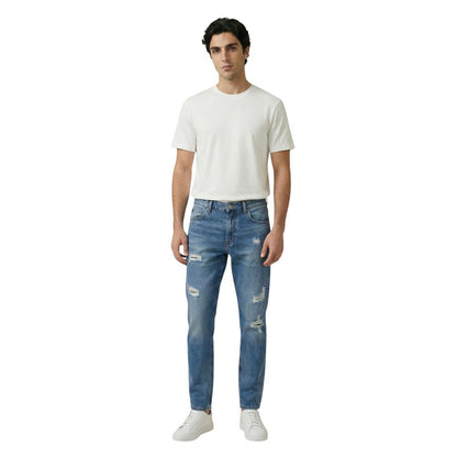Blue Cotton Skinny Jeans