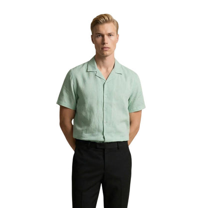 Green Linen Shortsleeve Shirt