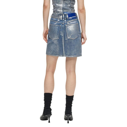 Bicolor Cotton Mini Skirt