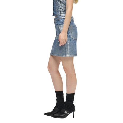 Bicolor Cotton Mini Skirt