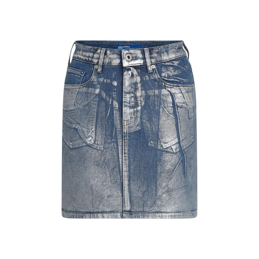 Bicolor Cotton Mini Skirt