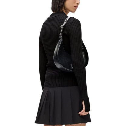 Black Viscose Long Sleeve T-Shirt