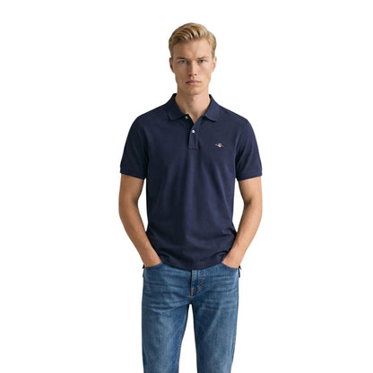 Blue Cotton Polo Shirt