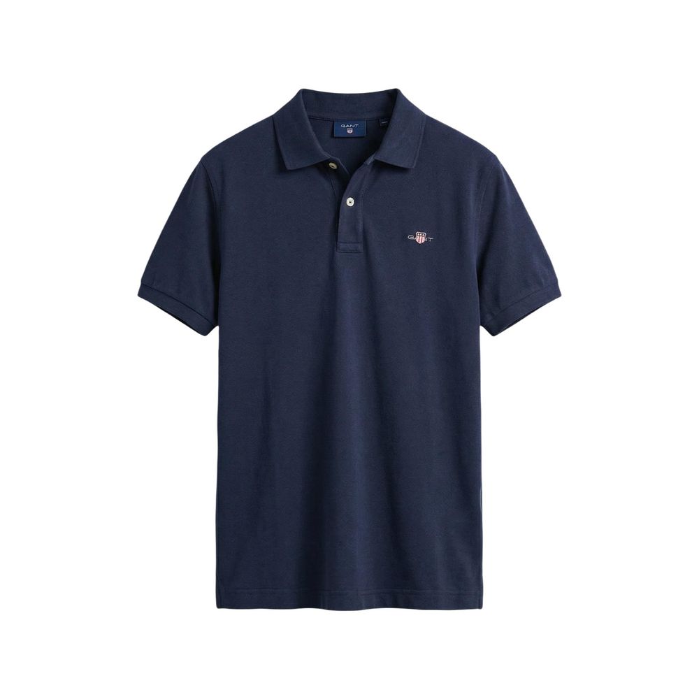 Blue Cotton Polo Shirt