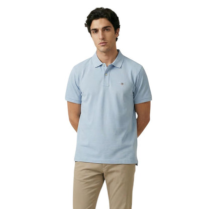 Blue Cotton Polo Shirt