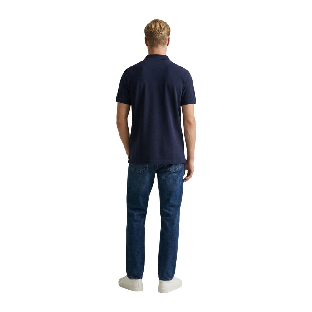 Blue Cotton Polo Shirt