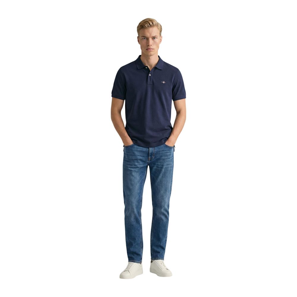 Blue Cotton Polo Shirt