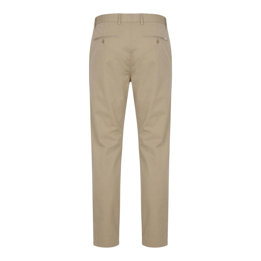 Beige Cotton Skinny Pants