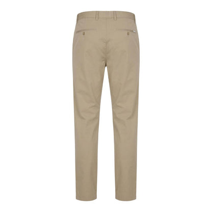Beige Cotton Skinny Pants