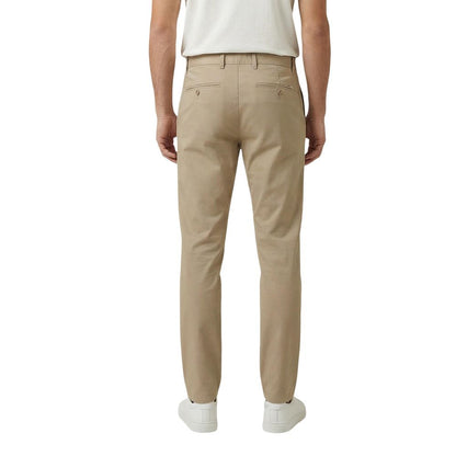 Beige Cotton Skinny Pants