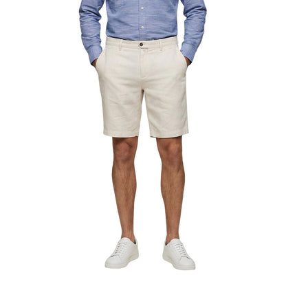 White Linen Bermuda Shorts