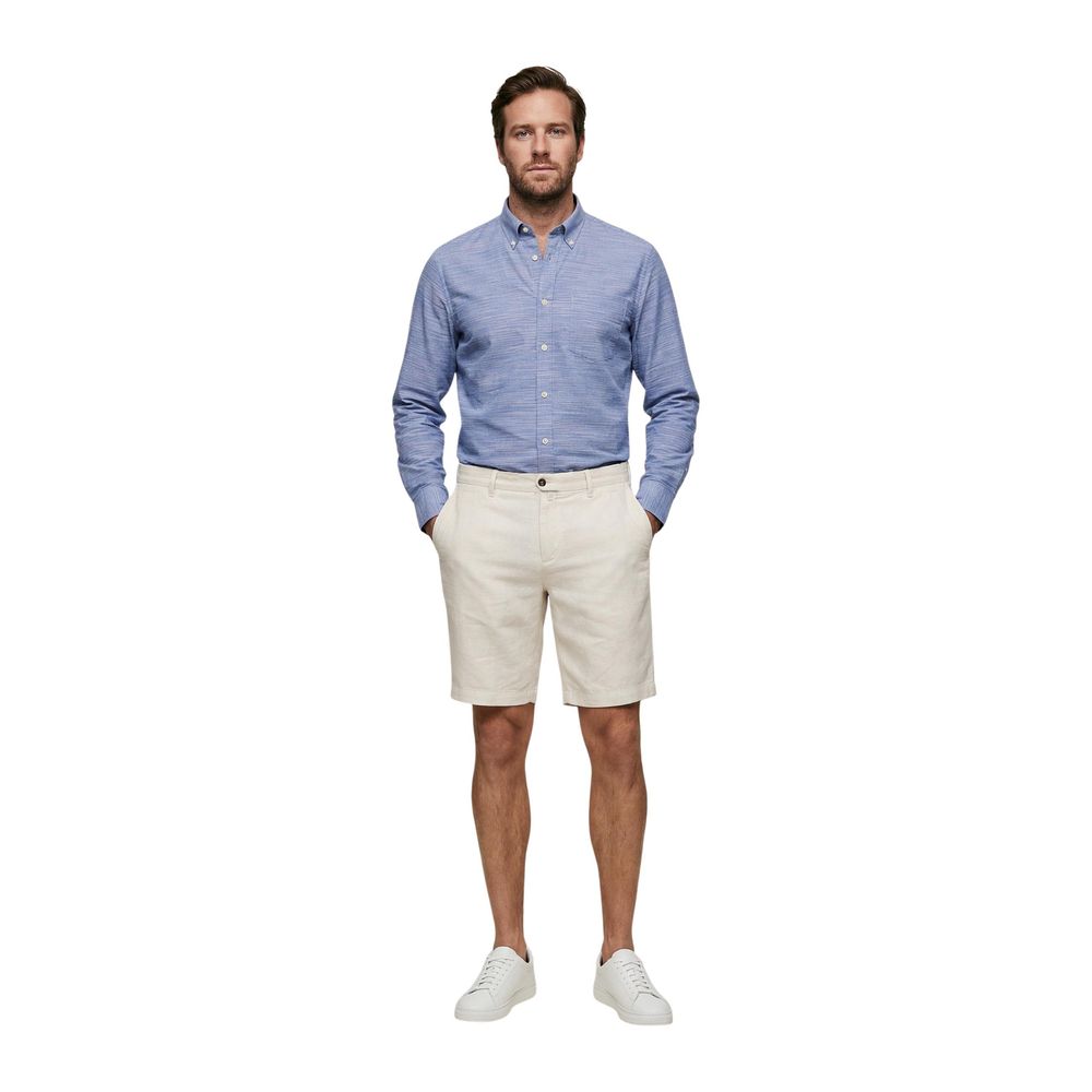 White Linen Bermuda Shorts