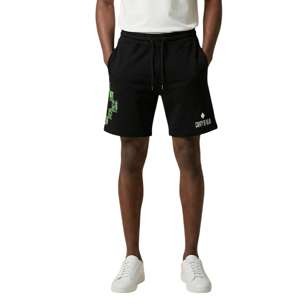 Black Cotton Bermuda Shorts