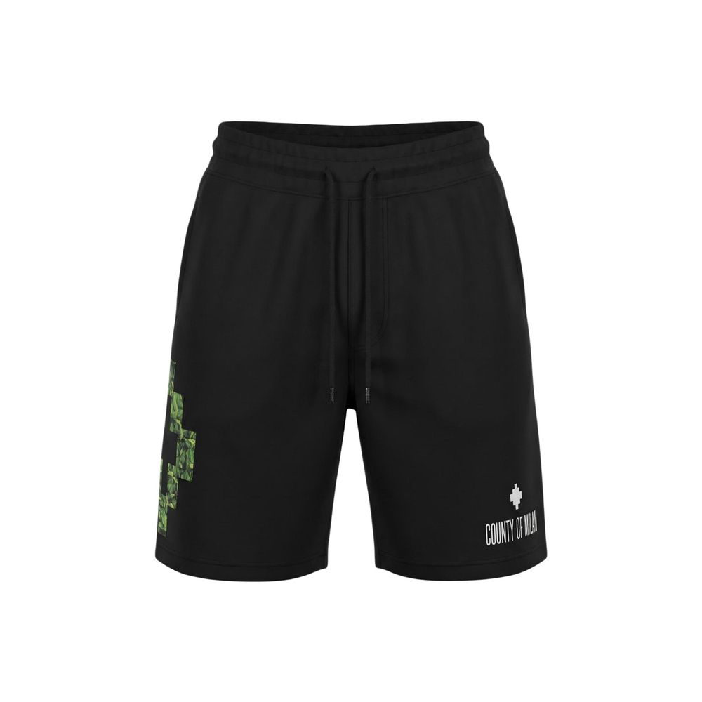 Black Cotton Bermuda Shorts
