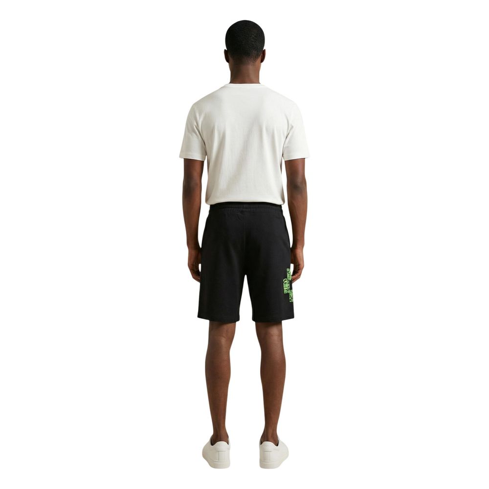 Black Cotton Bermuda Shorts